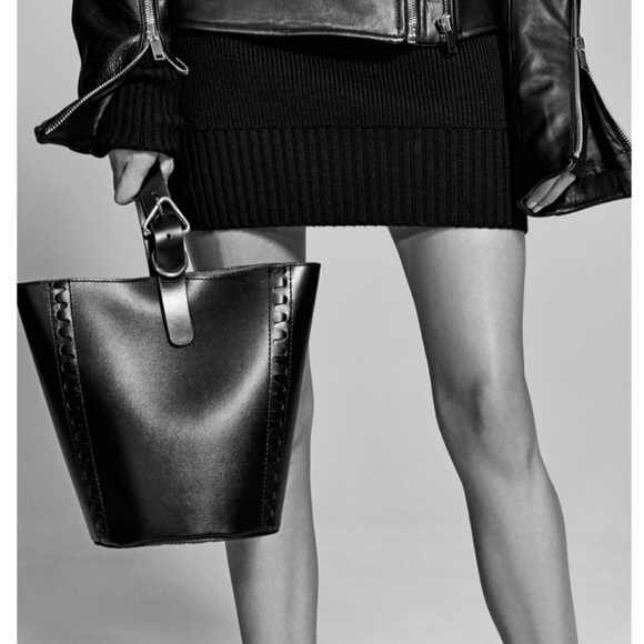 Zara “Woman Studio” Leather Bucket Bag - Picture 8 of 8